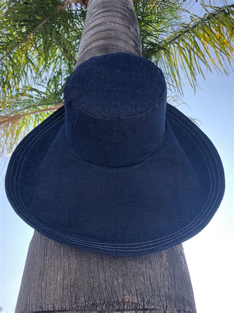 denim wide brim hat